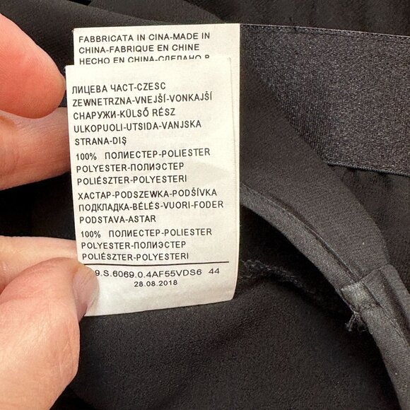 Sisley Color Block Pleated Asymmetrical Midi Dress Black US Size 8 Lined - Picture 13 of 15